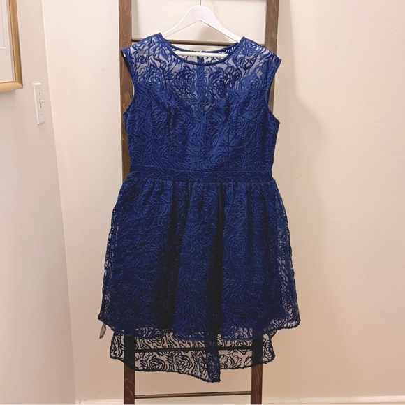 NWT 💡 blue lace dress (updated photos, posting) - Picture 1 of 9